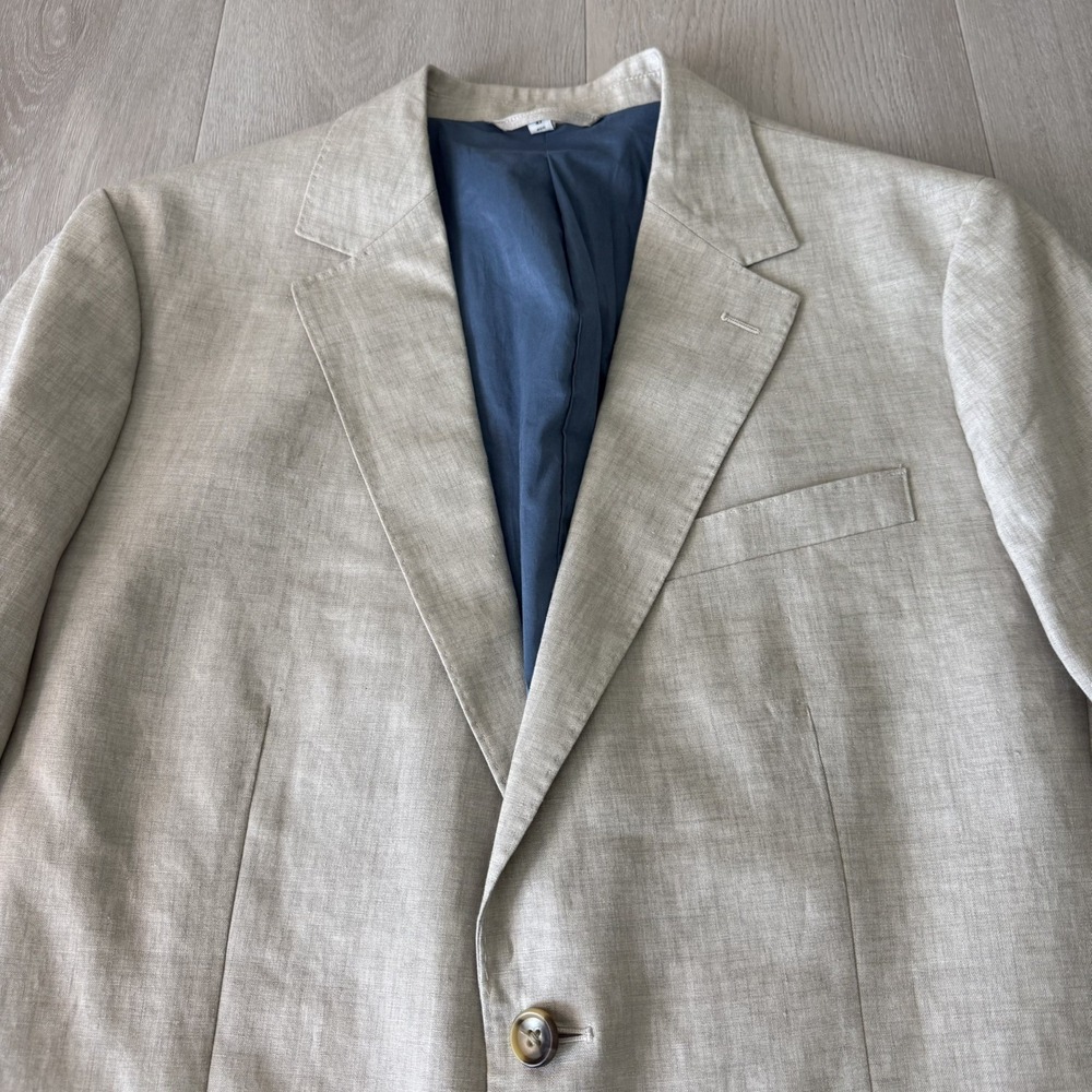Bonobos 100% Linen Blazer Men's Size 42R Slim Fit Oatmeal Guabello Legend NWOT